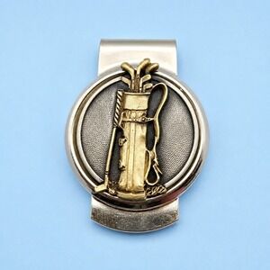 FORT USA Pewter Golf Bag Money Clip w/ Original Box Made in USA Gift -3514